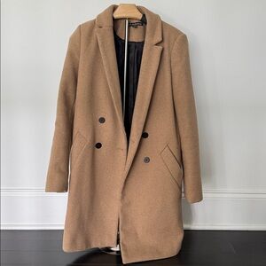Tan Double-Breasted Coat